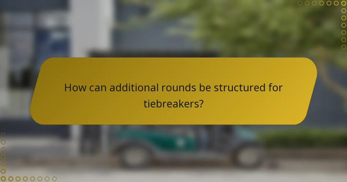 How can additional rounds be structured for tiebreakers?