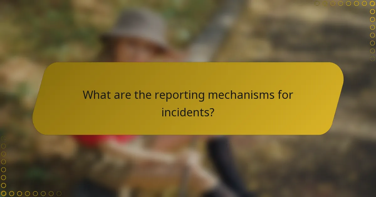 What are the reporting mechanisms for incidents?